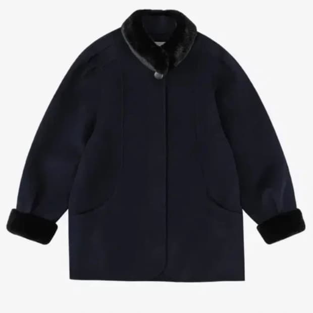 노컨텐츠 울 100 핸드메이드 코트 네이비