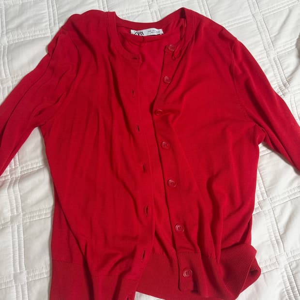 Zara 가디건 레드 빨간색 m