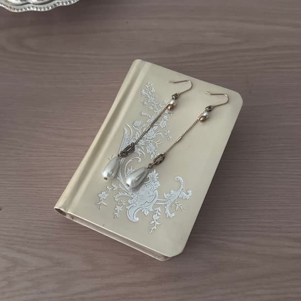 Vintage 빈티지 진주 드롭 롱 귀걸이 (착샷 O)