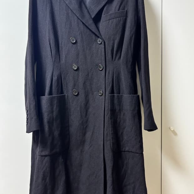 아스페시 블랙 울 롱 코트