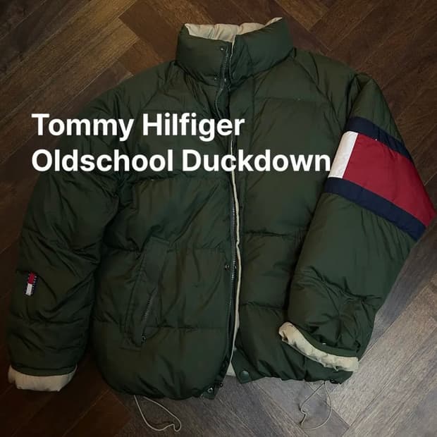 Tommy Hilfiger 타미힐피거 빈티지 완장 덕다운 패딩 리버시블