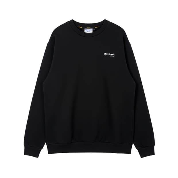 (2XL) 리복 스몰로고 맨투맨 블랙