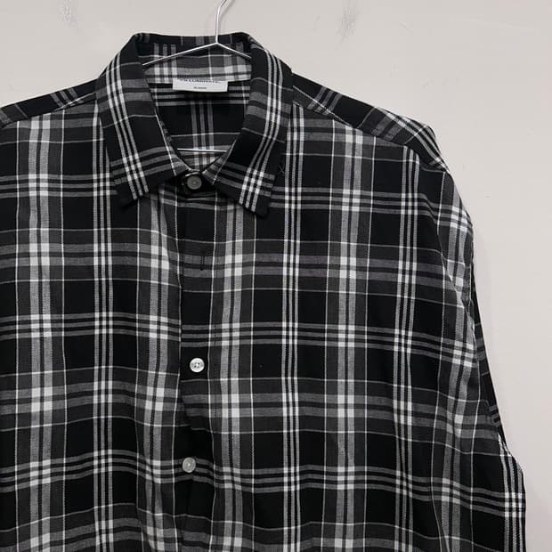 필루미네이트 코튼 오버핏 체크셔츠