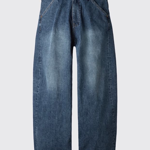 해칭룸 와이드 커브 진 워시드 블루 3사이즈