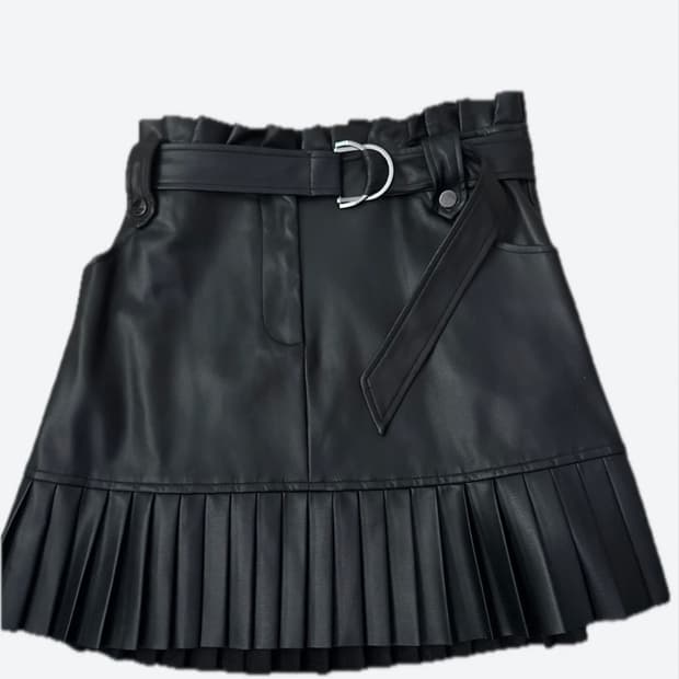 자라 레더플리츠 미니 스커트 +벨트