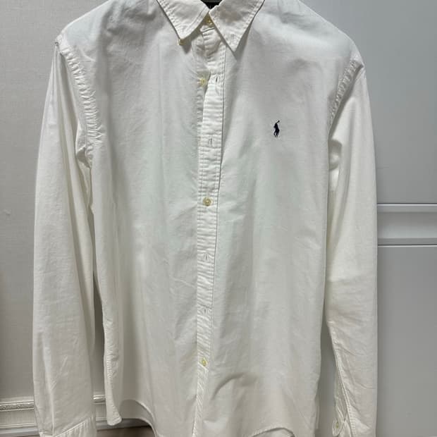 폴로 랄프 로렌 클래식 핏 가먼트 다이드 옥스포드 셔츠 화이트 M