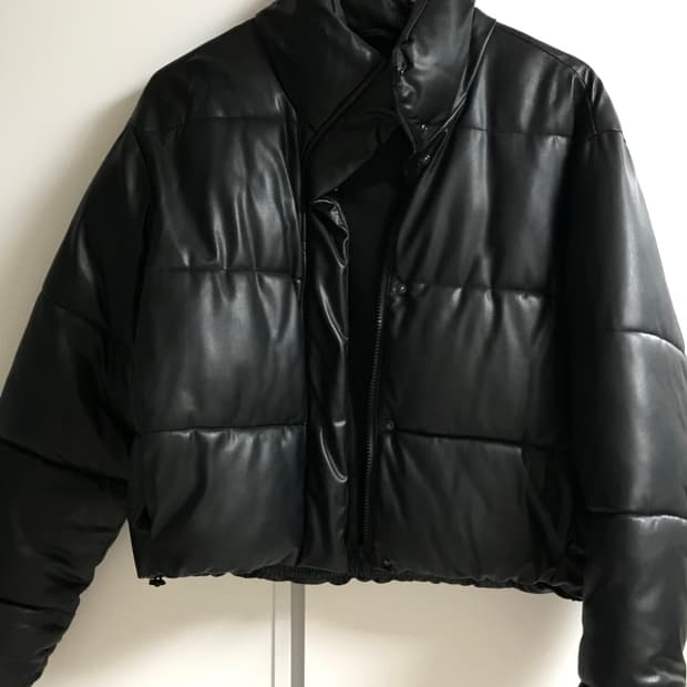 자라 레더 숏패딩