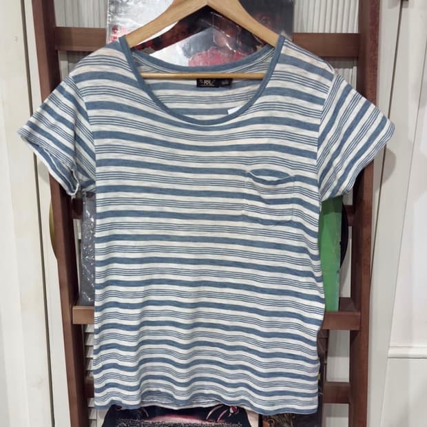 RRL 더블알엘 스트라이프 반팔 티셔츠