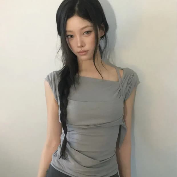플레어업 레이어드 뷔스티에 티셔츠 그레이