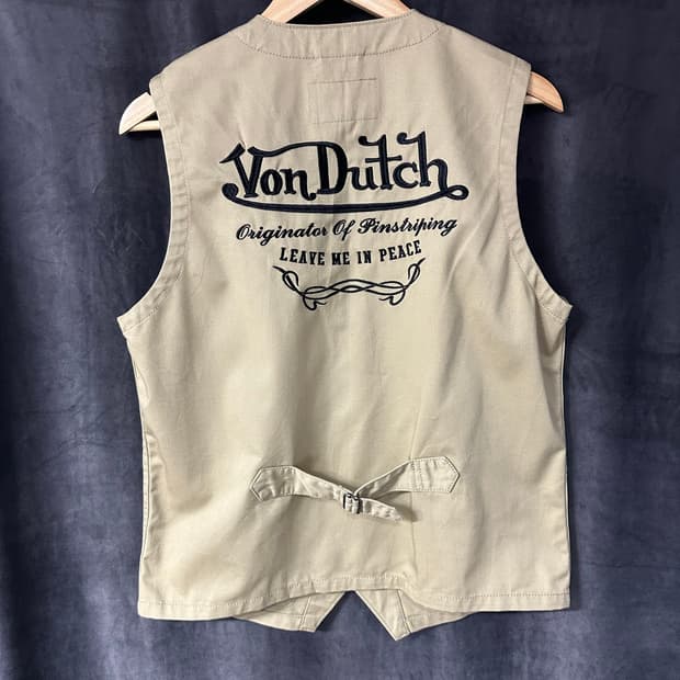 본더치 일본판 Von Dutch 백자수 워크 베스트 L 베이지