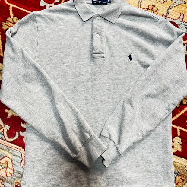 폴로 랄프로렌 긴팔 기모 카라티 그레이 M