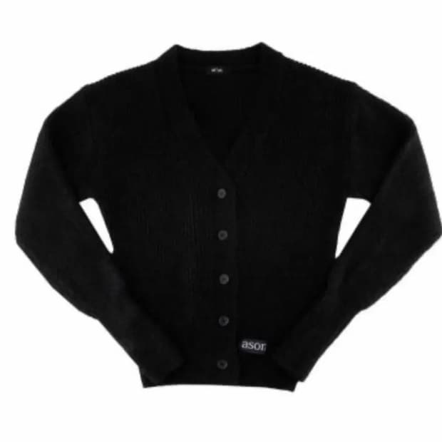 애즈온 알파카 베일리 가디건 블랙