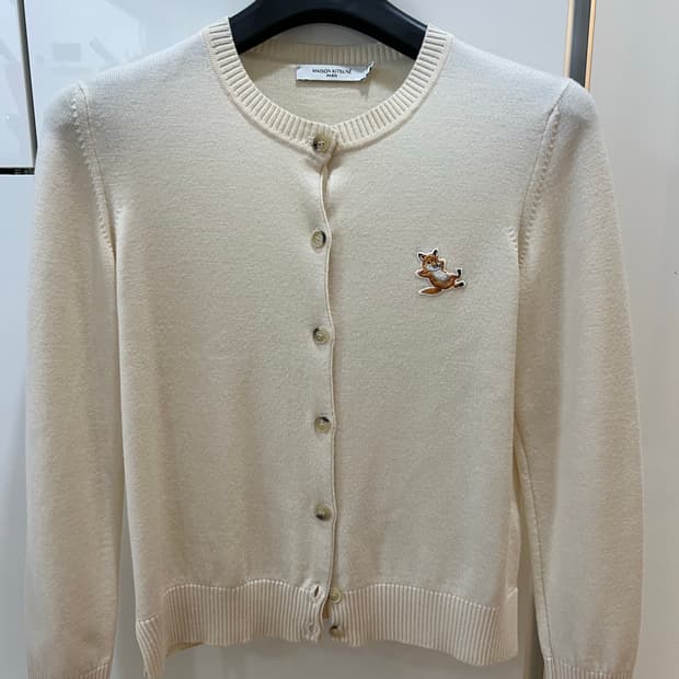 메종키츠네 아이보리가디건 M