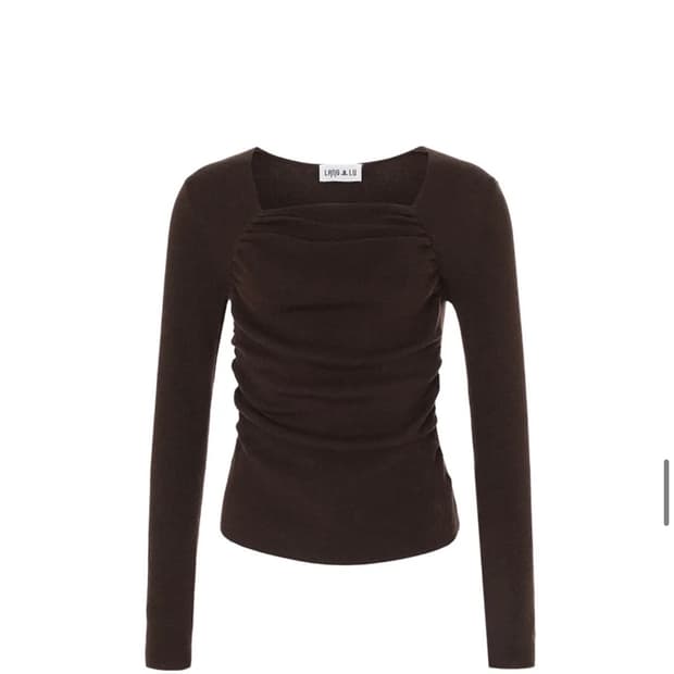 [새상품] 랭앤루 셔링 니트 브라운