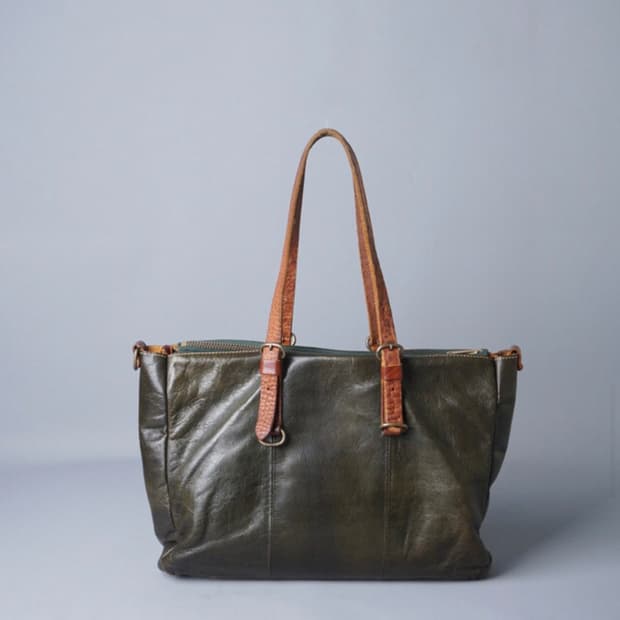 빈티지 레더 토트백