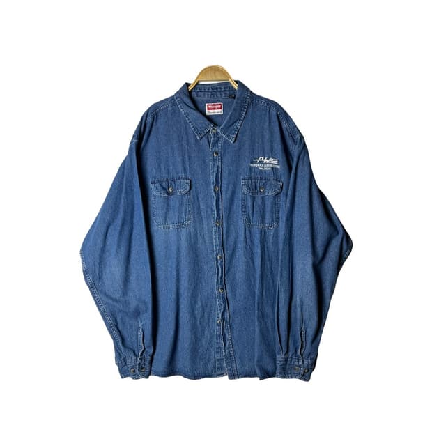 [Wrangler] 렝글러 투포켓 워크 데님셔츠