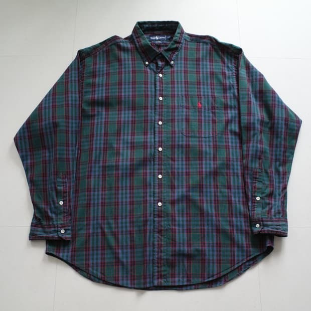 90s 폴로 랄프로렌 블레어핏 타탄 체크 빅셔츠 (XXL) 