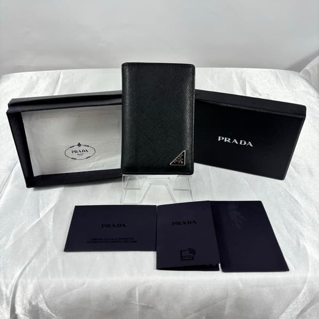 (정품/풀구성)프라다 삼각로고 오거나이저 카드지갑 블랙