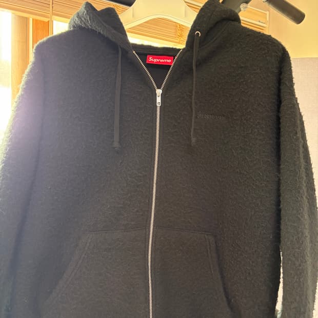 XL)슈프림 모헤어 후드집업 블랙