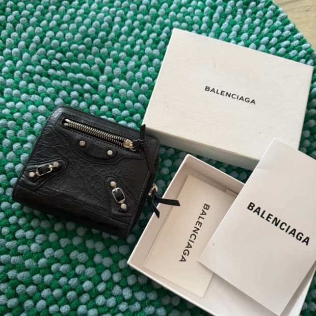 발렌시아가 블랙 모터 반지갑