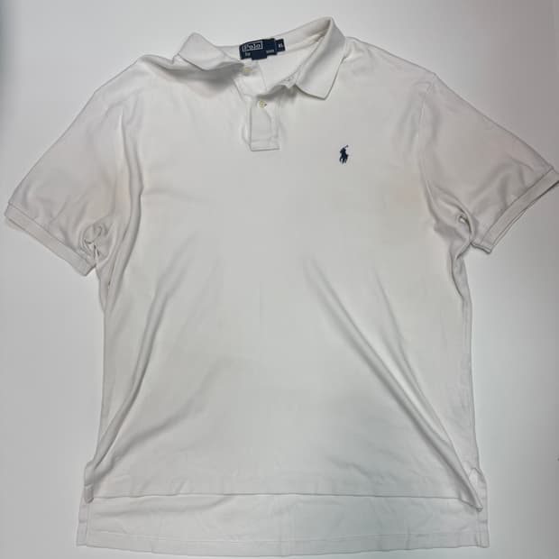 폴로랄프로렌 오버핏 화이트 반팔 카라 티셔츠 XL~2XL
