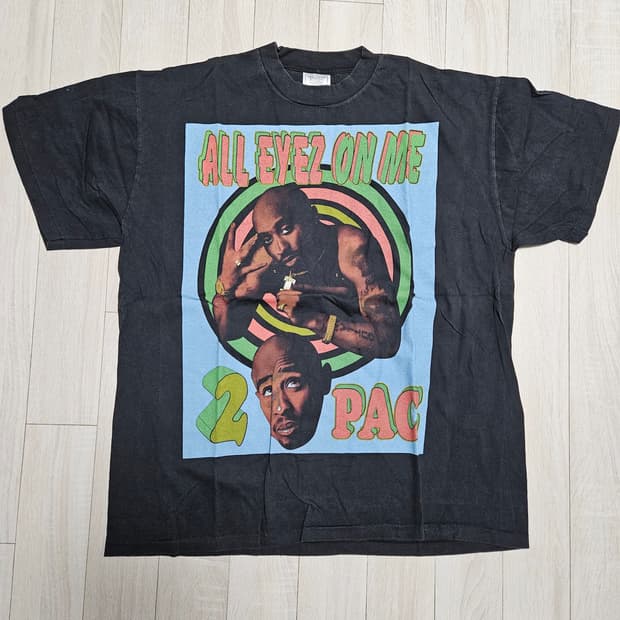 투팍 빈티지랩티셔츠 엑스라지