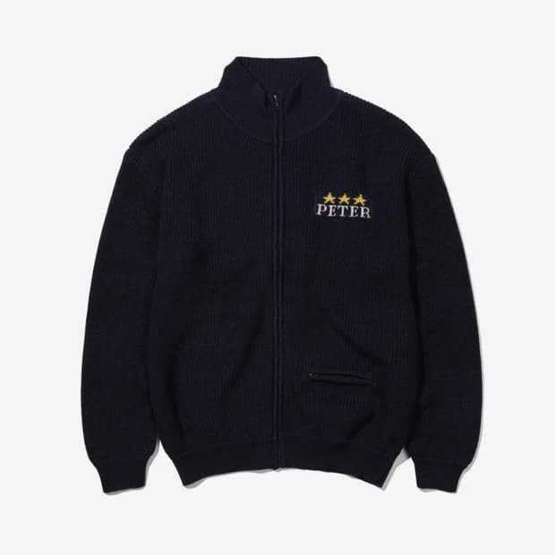 마이네임이즈피터 PETER STAR KNIT ZIP UP - NAVY