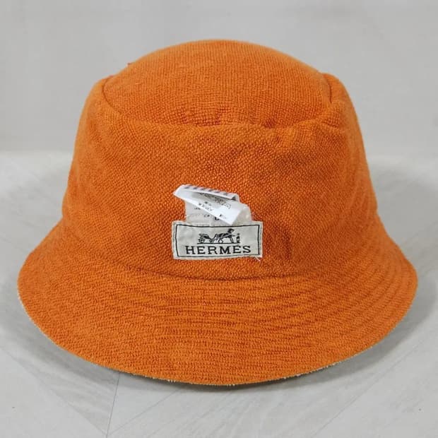 58~60 에르메스 양면 버킷햇 오렌지 리버서블 HERMES