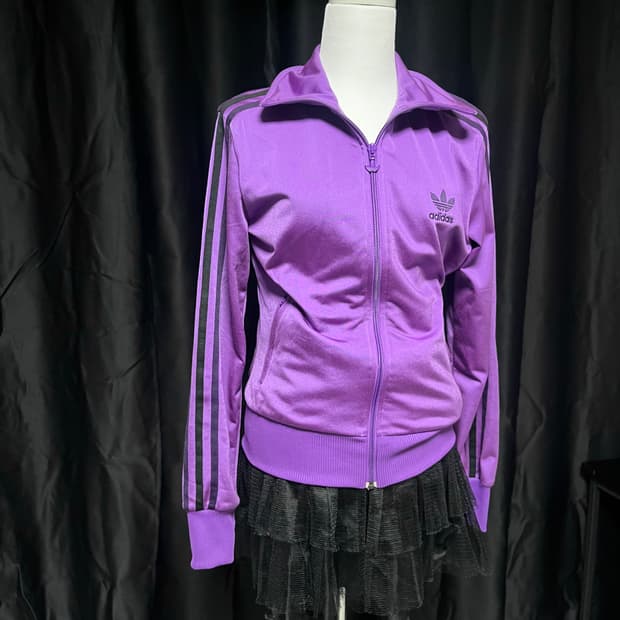 아디다스 보라 검정 져지 펑크 y2k