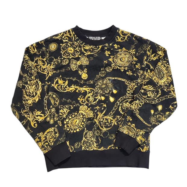베르사체 블랙/골드 프린트 맨투맨 (L)