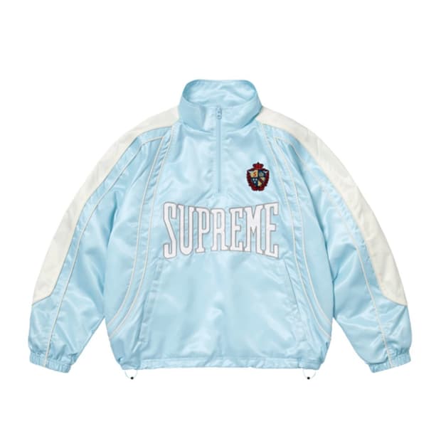 슈프림 사틴 파이핑 풀오버 라이트 블루