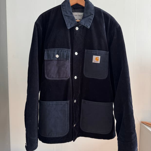 칼하트 코듀로이 미시건 코트 네이비 L