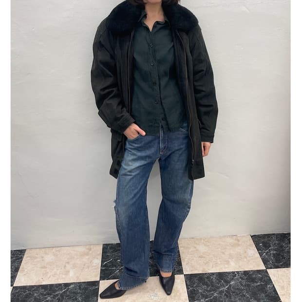 Jinnipick 90s suede leather jumper