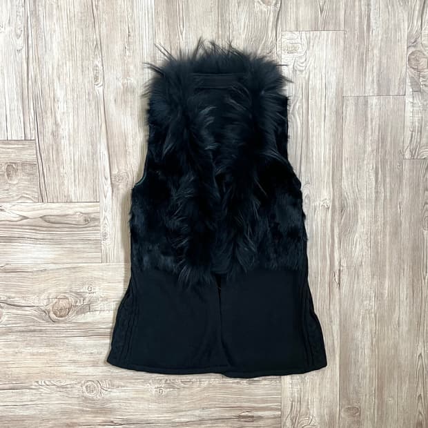 GYESSO 라쿤 퍼 베스트 자켓 