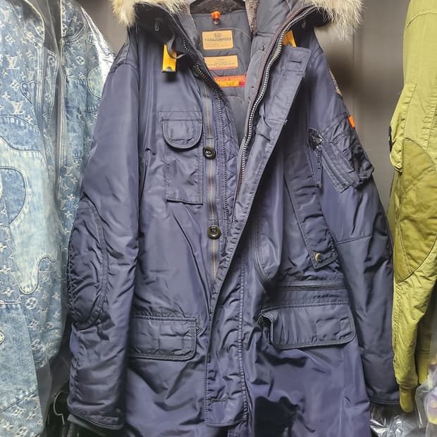 파라점퍼스 패딩 점퍼 네이비 퍼 후드 3xl(착샷o)