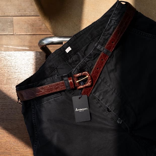 어드레서 별주 ANDERSONS 크로커다일 벨트 브라운 85
