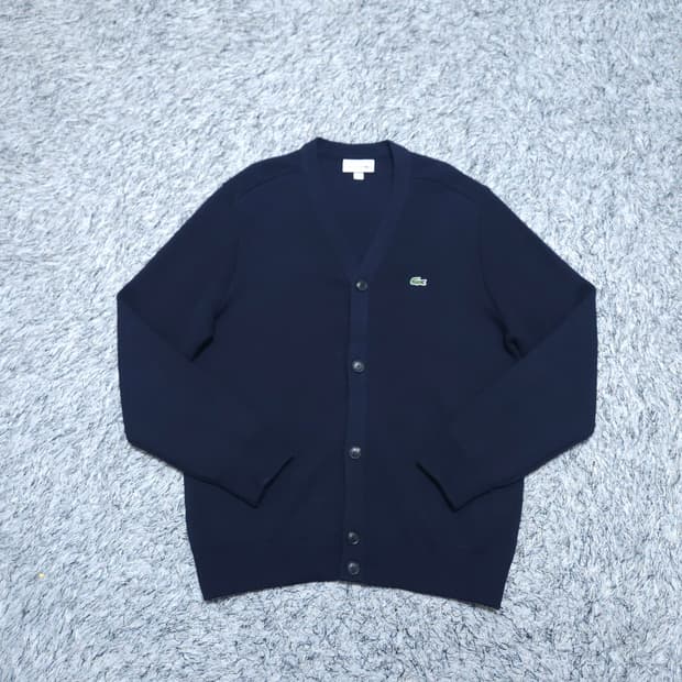 라코스테)100 남자 방모 Y넥 가디건 / 왕눈이