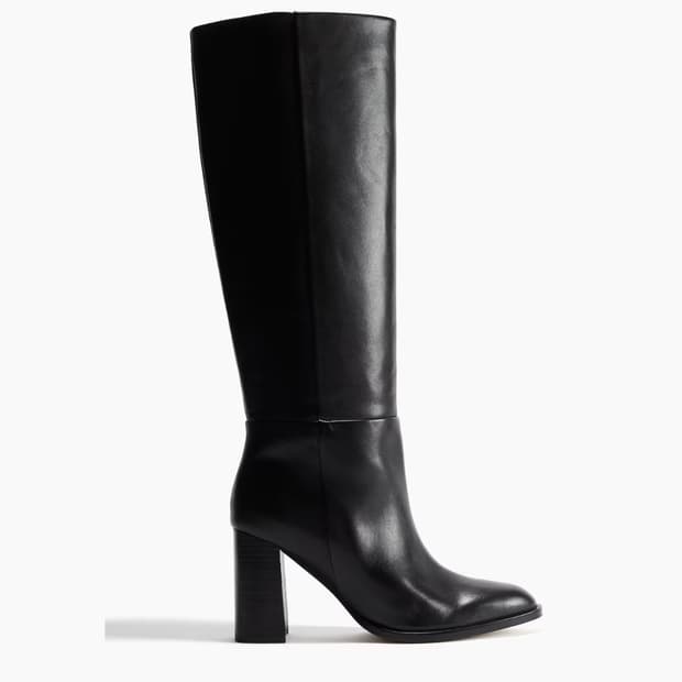 H&M 가죽 니하이 부츠 블랙