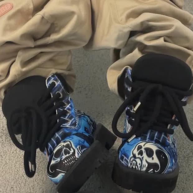 PDF 25ss 갱갱갱 벨벳 소가죽 그라피티 부츠