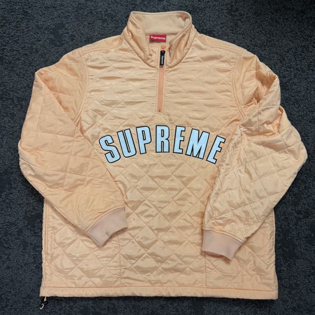 (XL) SS17 슈프림 아크로로 퀼티드 하프집업 피치