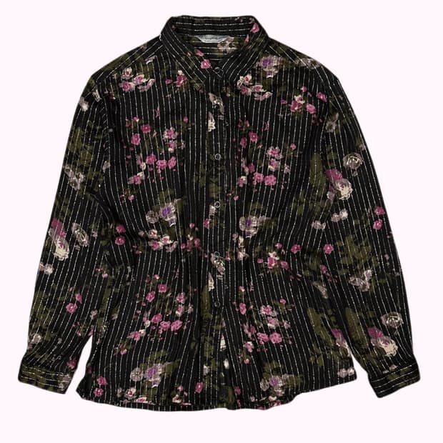 gliter stripe flower shirt
