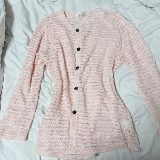 일본 빈티지 딸기우유 레이스 네트 가디건 초희귀 대대장 히메 갸루