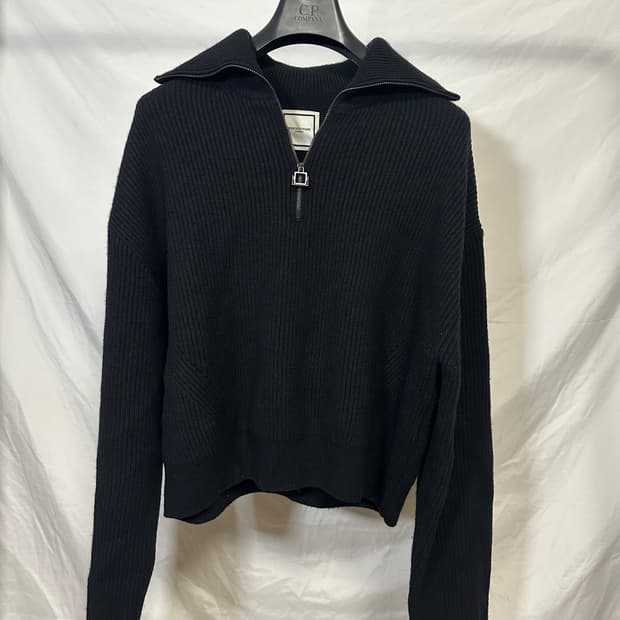 우영미 크롭 하프집업 니트 (46)