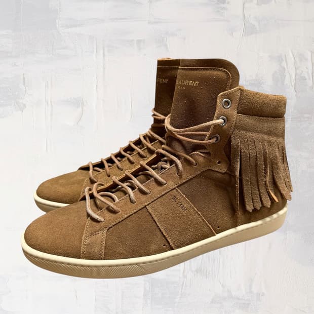 (새상품,44사이즈)생로랑 14FW SL/18H 프린지 하이탑 스니커즈