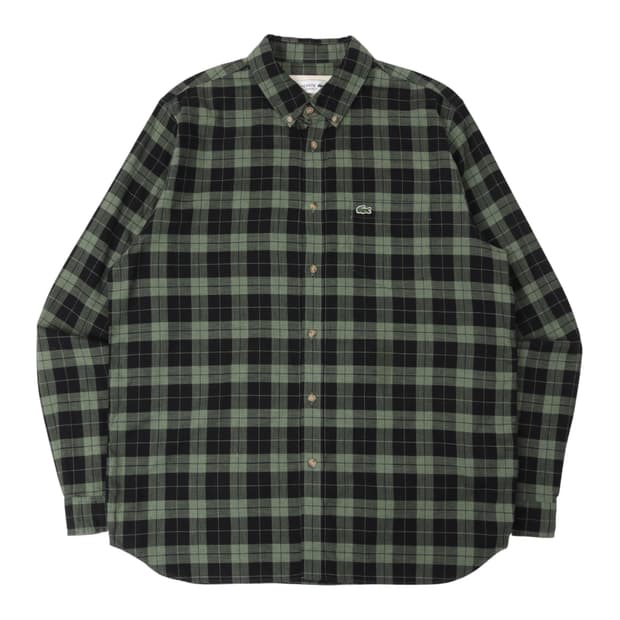 라코스테 그린 타탄 체크 레귤러핏 셔츠