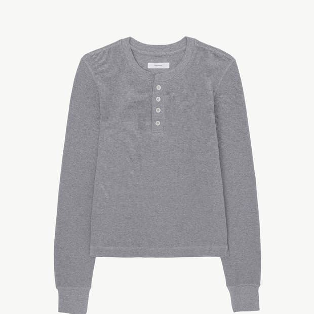 문달 헨리넥 티셔츠 그레이