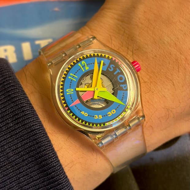 93년판) 빈티지 스와치 스톱워치 vitesse 클리어