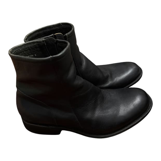 넘버나인 spider web zip up leather boots