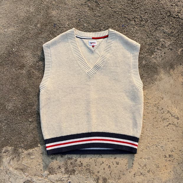 타미힐피거 진스 빈티지 니트조끼 M