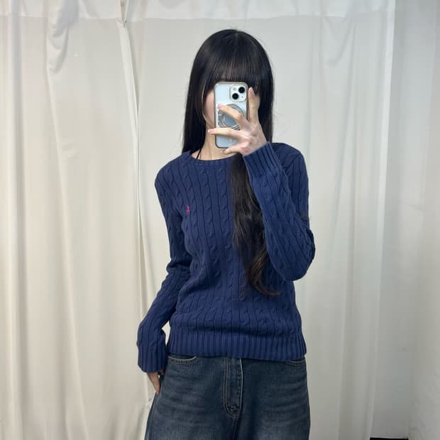 Polo Ralph Lauren navy cable knit